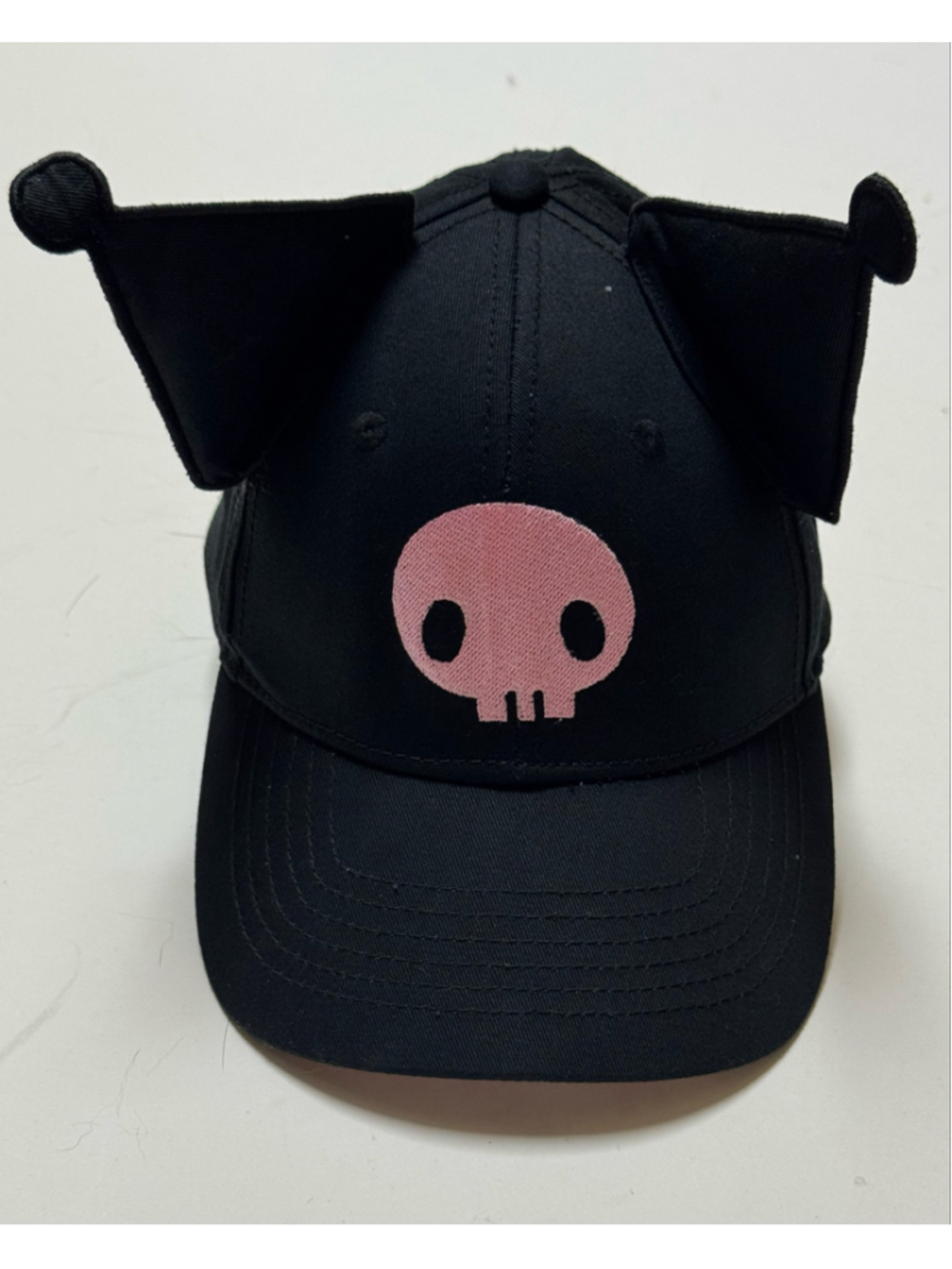 Bioworld Sanrio Women’s Kuromi Black and Pink Embroidered Snap Back Cap